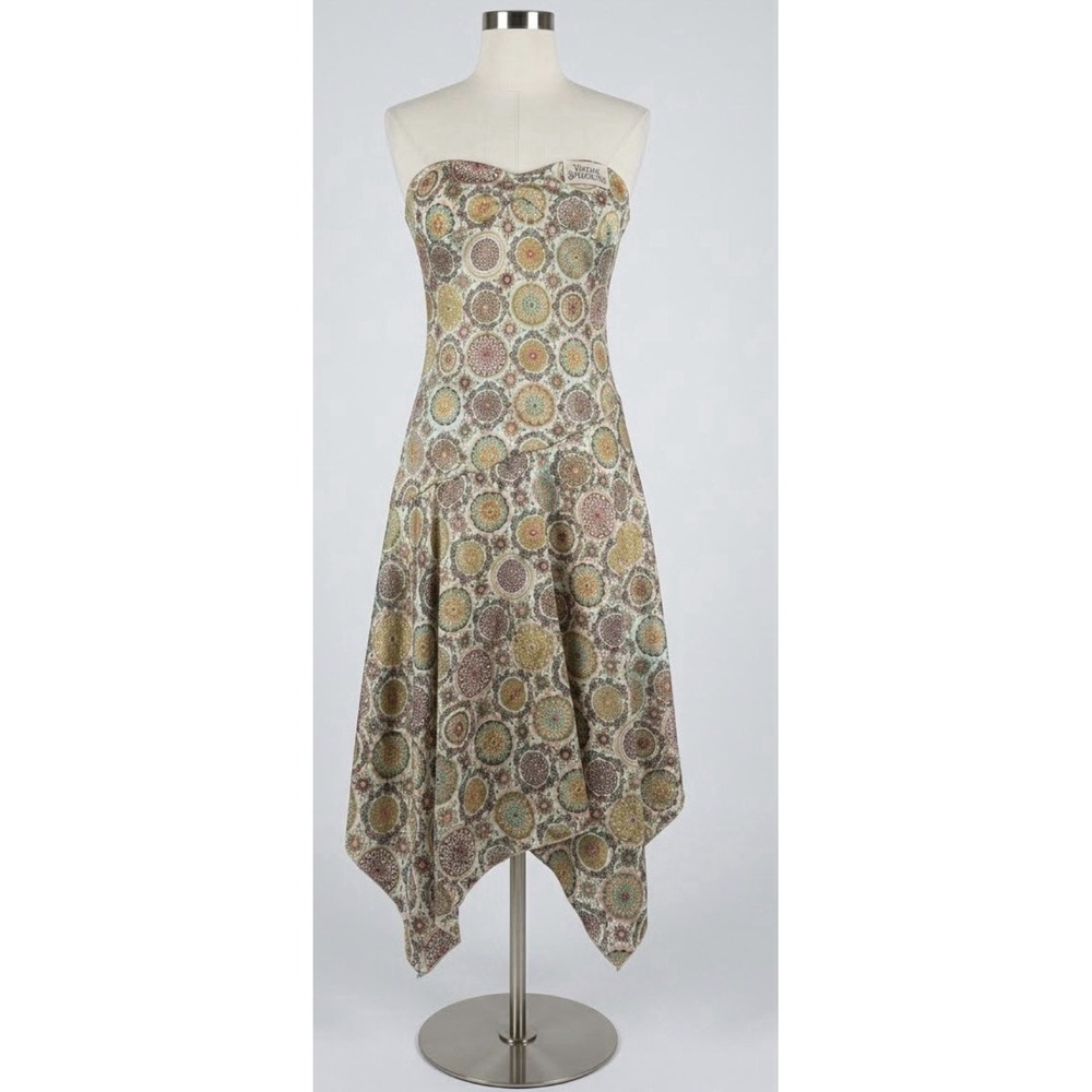 VTG Y2K Speechless Medallion Silky Handkerchief Hem Dress Mint Green M